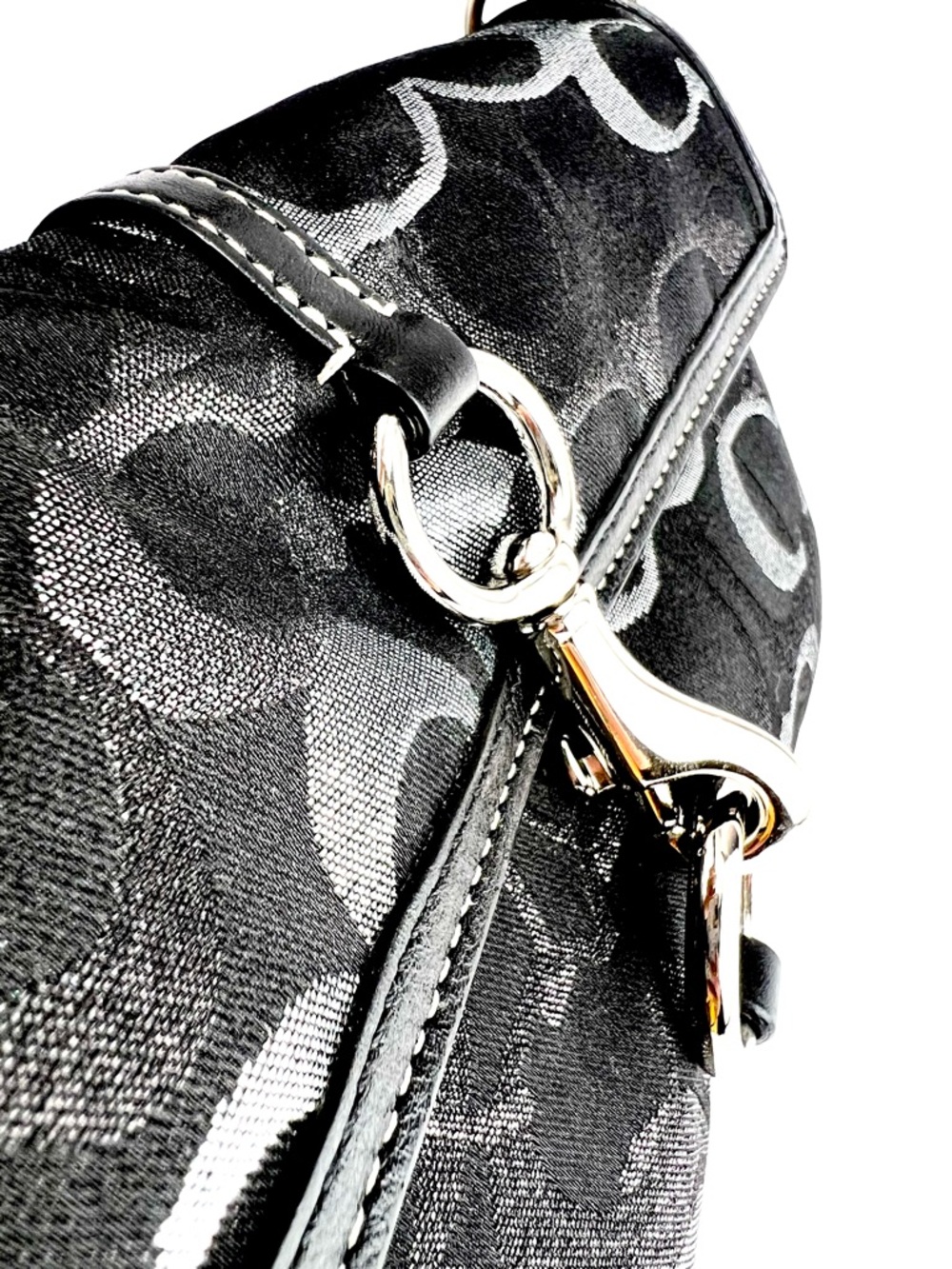 COACH Limited Edition Hampton Black/Silver Grey Shoulder Bag -Style 10455 - Picture 7 of 10